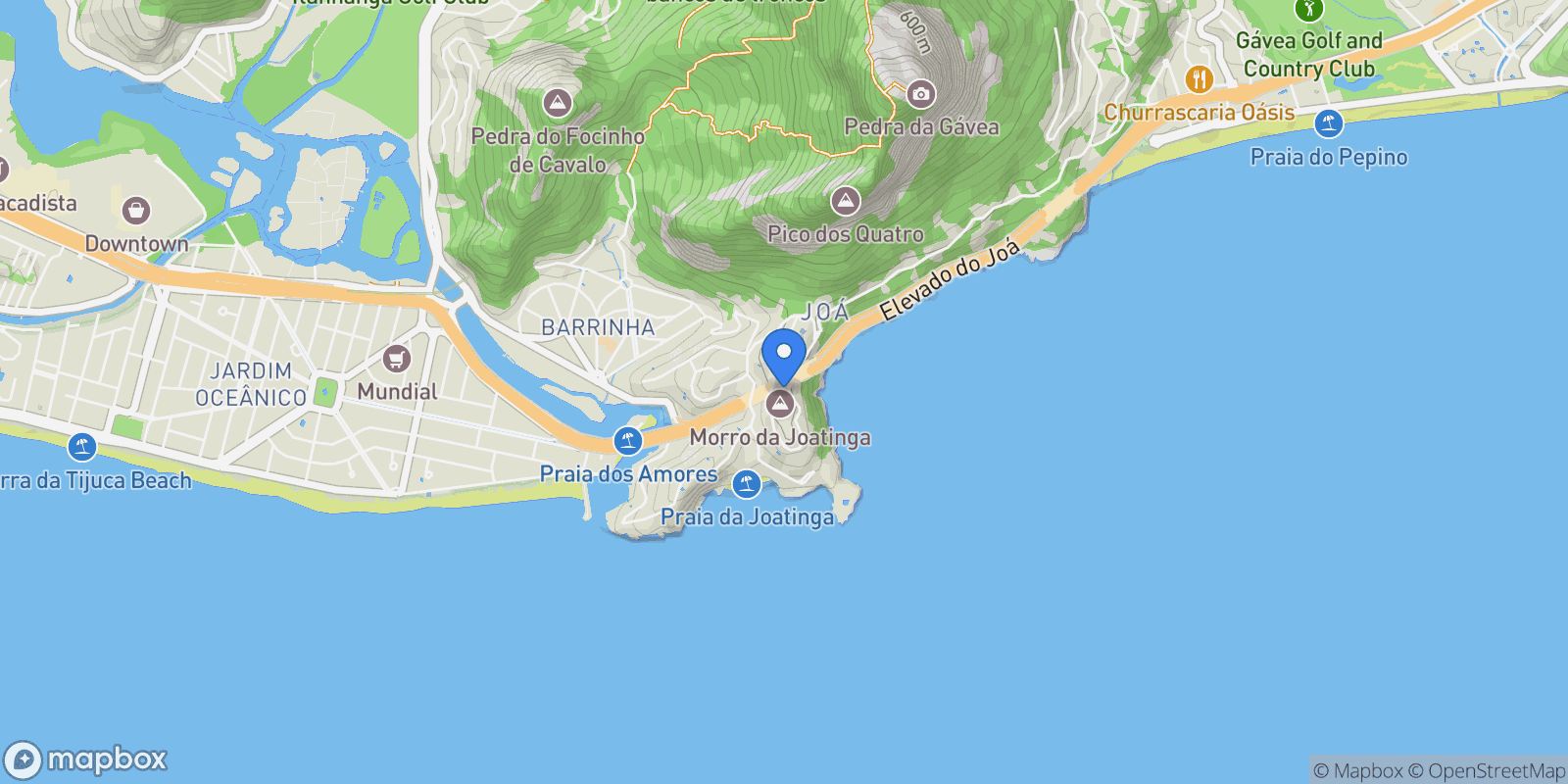 Map showing Rua Jackson de Figueiredo Joá, Rio de Janeiro, RJ 22611-000, Rio de Janeiro, State of Rio de Janeiro, Brazil.