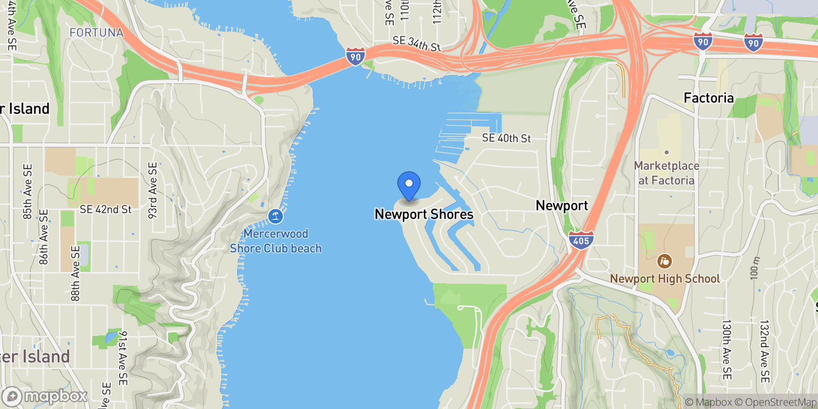 Map showing 96 Cascade Key, Bellevue, Washington, United States.