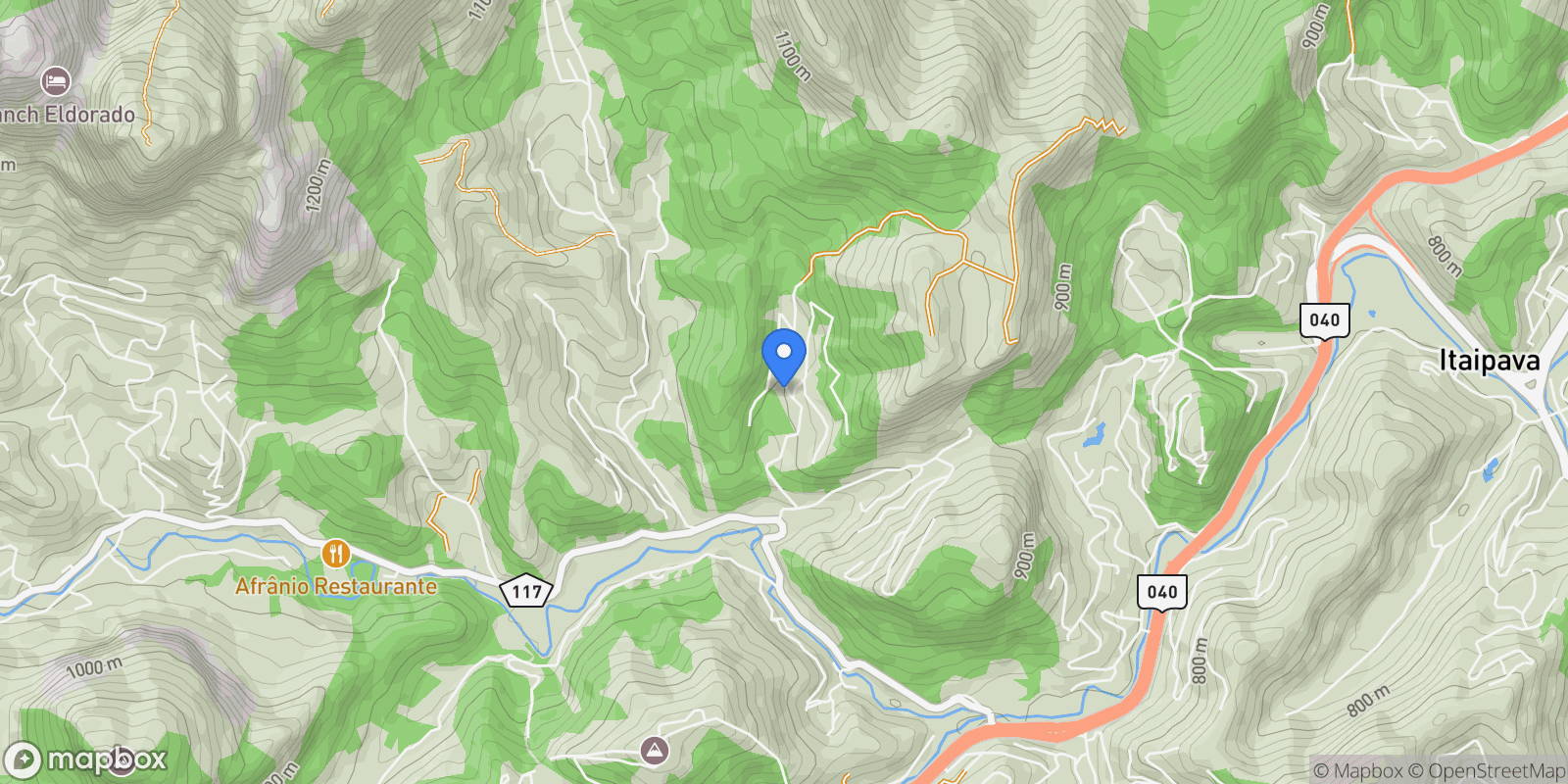 Map showing Vale da Cachoeira Itaipava, Petrópolis, RJ 25740-285, Petrópolis, State of Rio de Janeiro, Brazil.