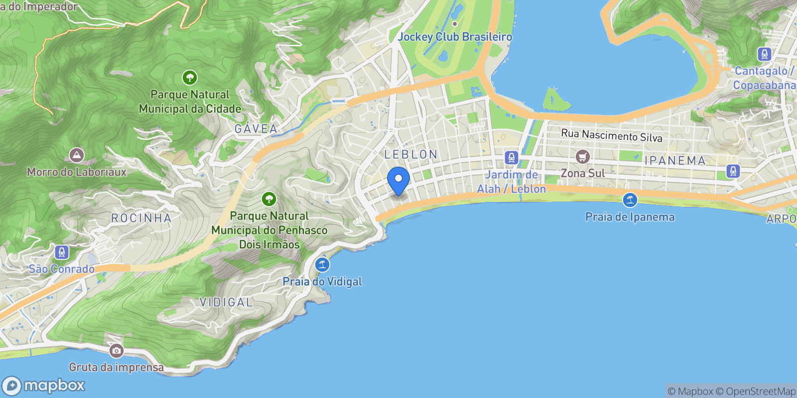 Map showing Rua Rainha Guilhermina Leblon, Rio de Janeiro, RJ 22441-120, Rio de Janeiro, State of Rio de Janeiro, Brazil.