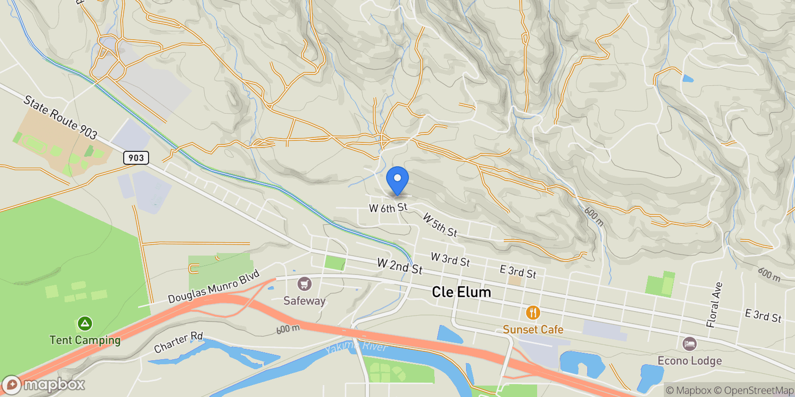 Map showing 415 Outfitter Place (Lot 12) Place, Cle Elum, Washington, United States.
