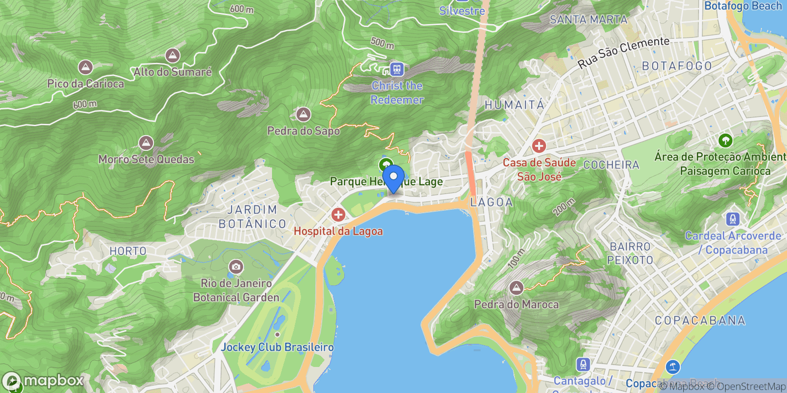 Map showing Avenida Lineu de Paula Machado Lagoa, Rio de Janeiro, RJ 22470-040, Rio de Janeiro, State of Rio de Janeiro, Brazil.