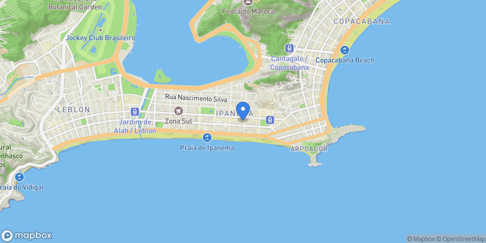 Map showing Rua Prudente de Morais Ipanema, Rio de Janeiro, RJ 22420-040, Rio de Janeiro, State of Rio de Janeiro, Brazil.