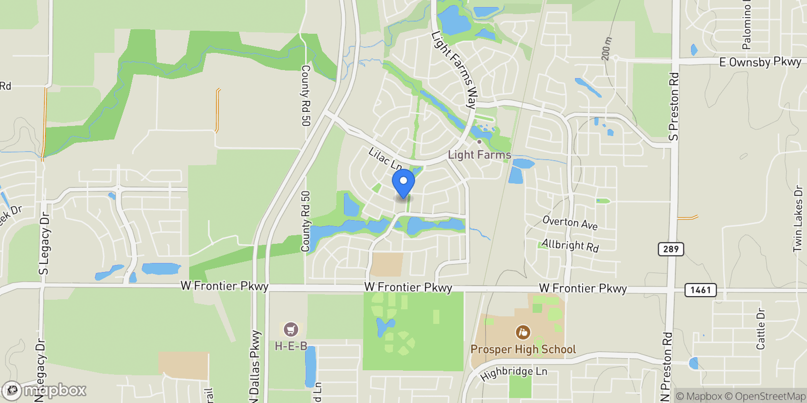 Map showing 4109 Parkview Boulevard, Prosper, Texas, United States.