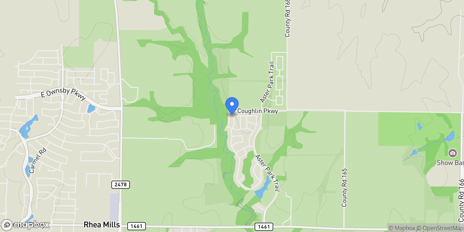 Map showing 6837 Olive Branch Avenue, McKinney, Texas, United States.