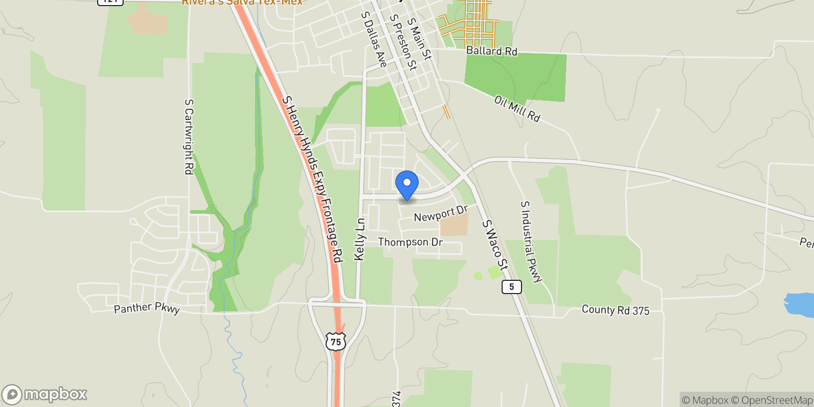 Map showing 371 Williamsburg Place, Van Alstyne, Texas, United States.