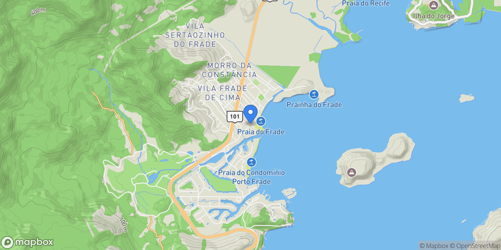 Map showing Condomínio da Costeira Frade, Angra dos Reis, RJ 23946-015, Angra dos Reis, State of Rio de Janeiro, Brazil.