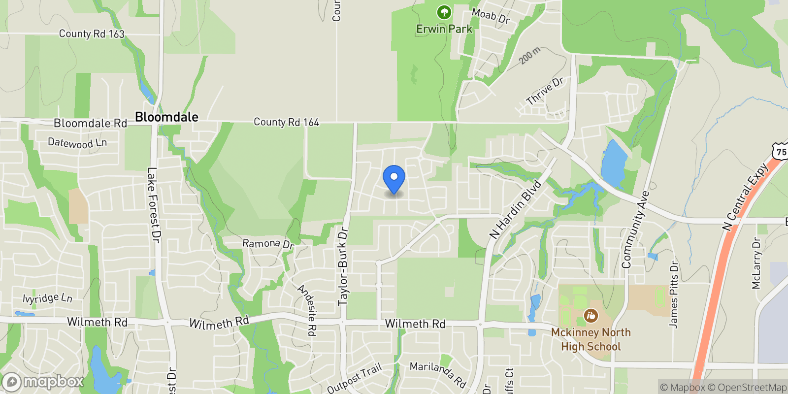 Map showing 4001 Maida Road, McKinney, Texas, United States.