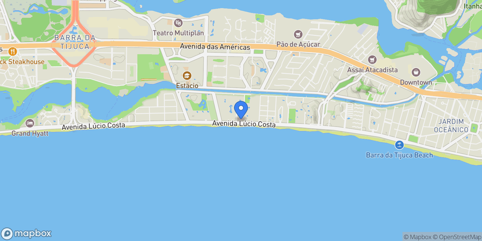 Map showing Av. Lúcio Costa, 4446 - Barra da Tijuca, Rio de Janeiro, RJ, Rio de Janeiro, State of Rio de Janeiro, Brazil.