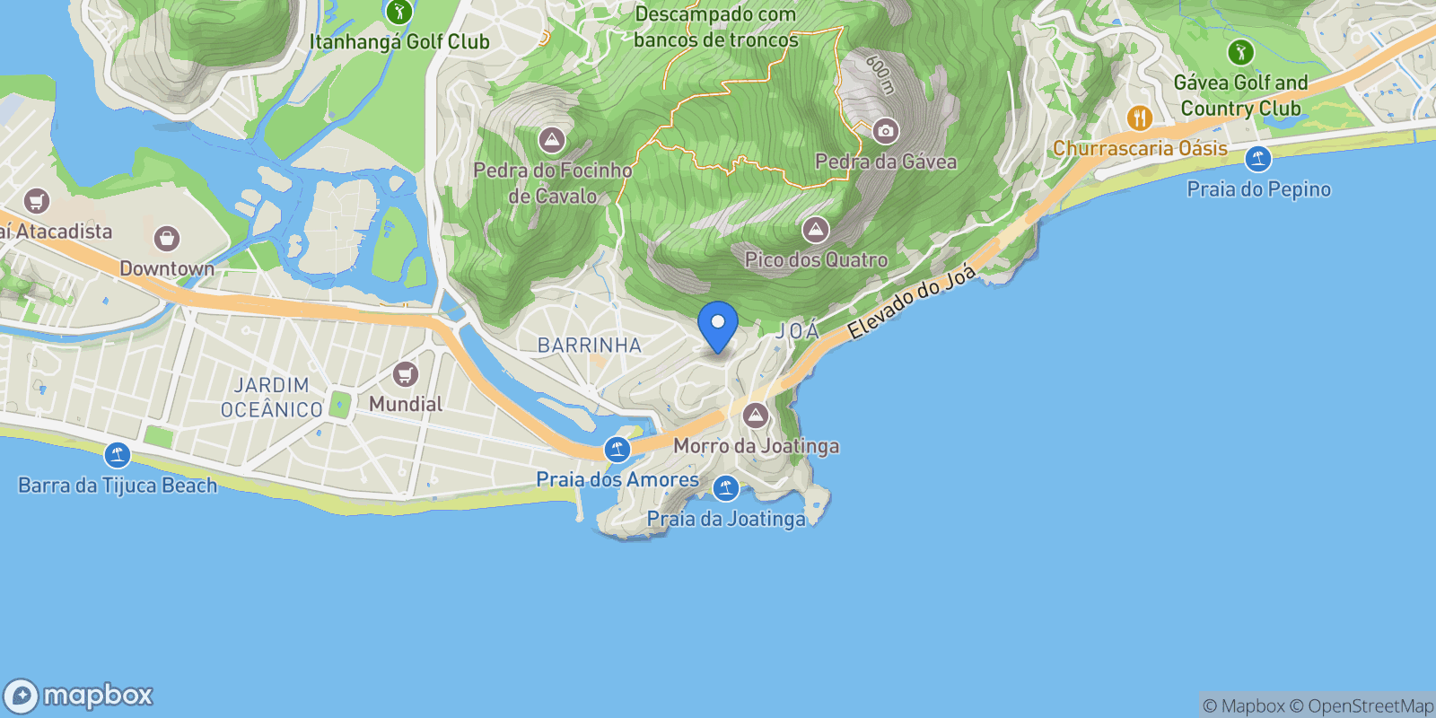 Map showing Estrada do Joá Joá, Rio de Janeiro, RJ 22611-022, Rio de Janeiro, State of Rio de Janeiro, Brazil.