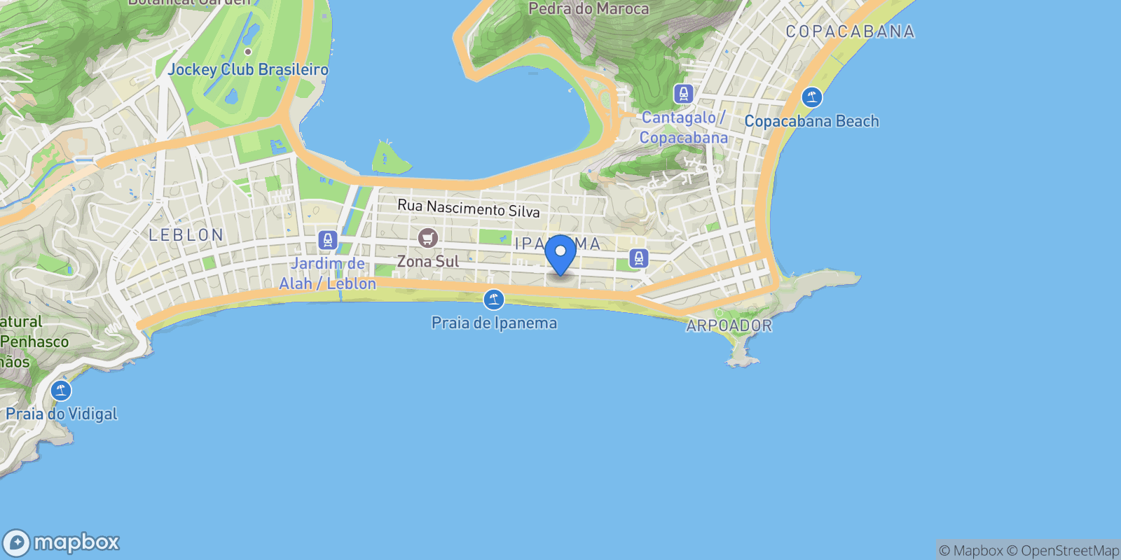Map showing Rua Prudente de Morais Ipanema, Rio de Janeiro, RJ 22420-041, Rio de Janeiro, State of Rio de Janeiro, Brazil.
