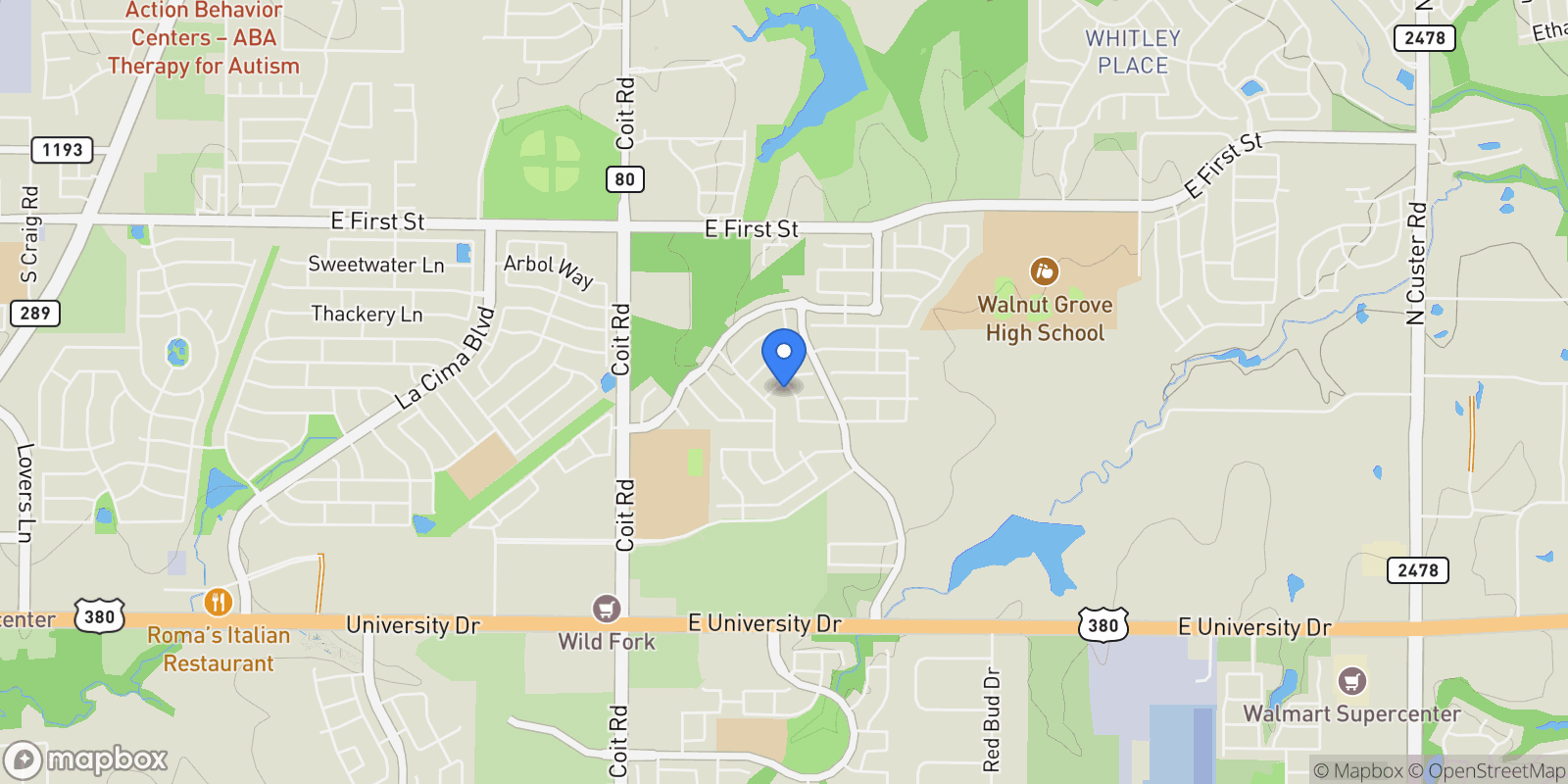Map showing 770 Kesswick Pass Drive, Prosper, Texas, United States.