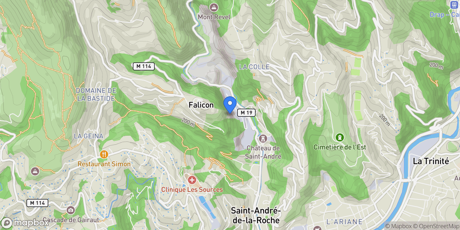 Map showing Saint-André-de-la-Roche, Provence-Alpes-Côte d'Azur, France.