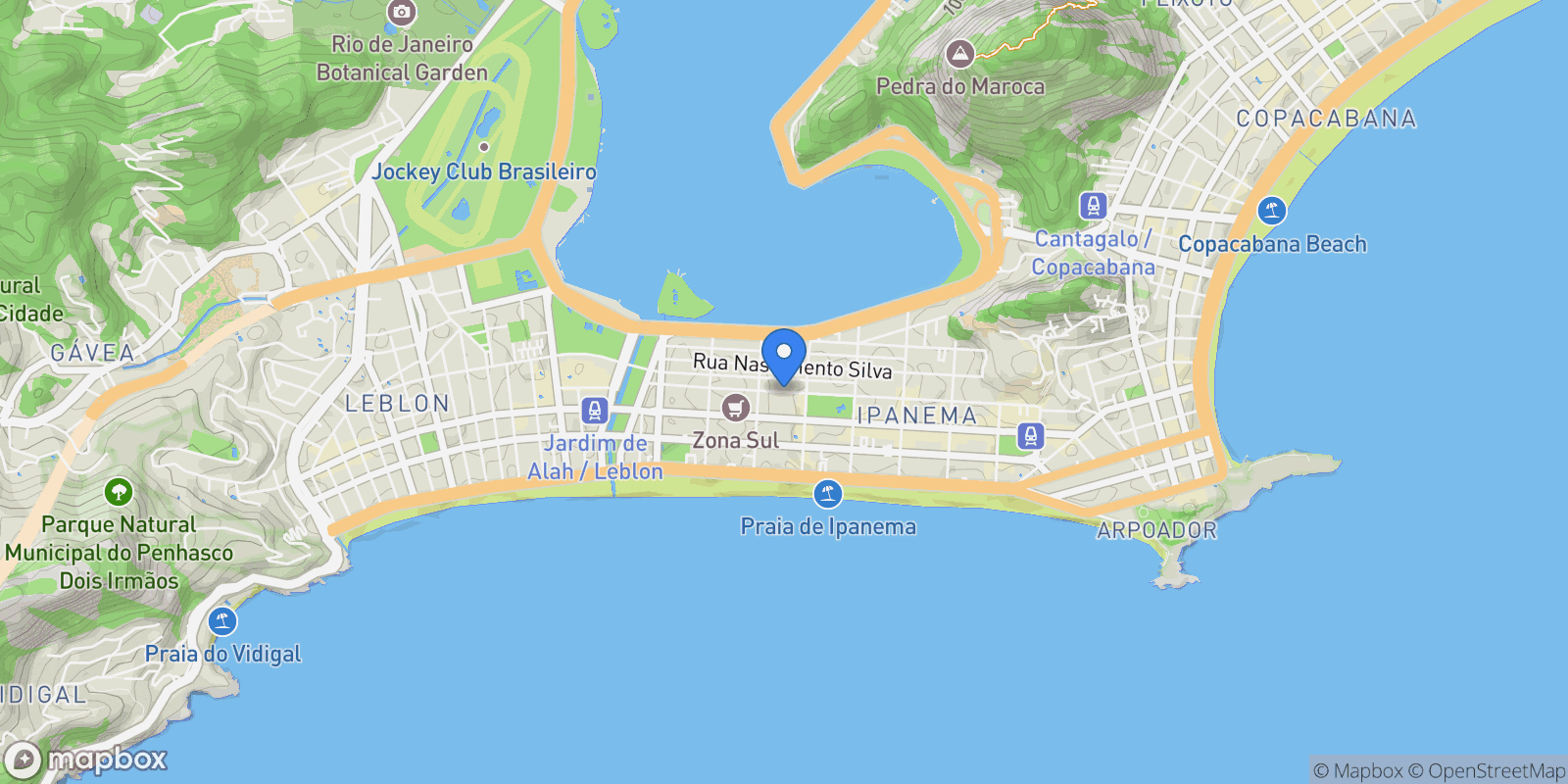 Map showing Rua Barão da Torre Ipanema, Rio de Janeiro, RJ 22411-003, Rio de Janeiro, State of Rio de Janeiro, Brazil.