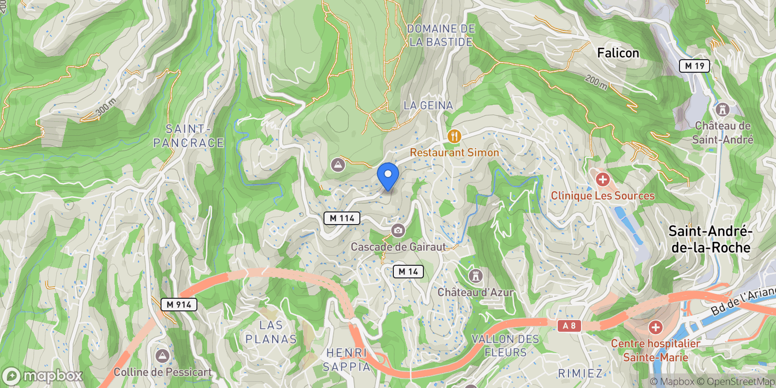 Map showing 334 Av. Jules Romain, 06100 Nice, France, Nice, Provence-Alpes-Côte d'Azur, France.