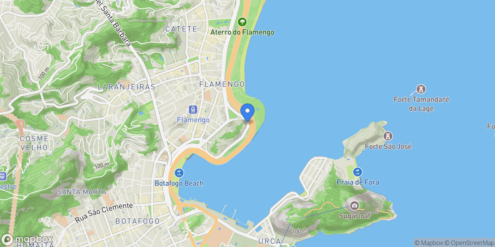 Map showing Avenida Rui Barbosa Flamengo, Rio de Janeiro, RJ 22250-020, Rio de Janeiro, State of Rio de Janeiro, Brazil.
