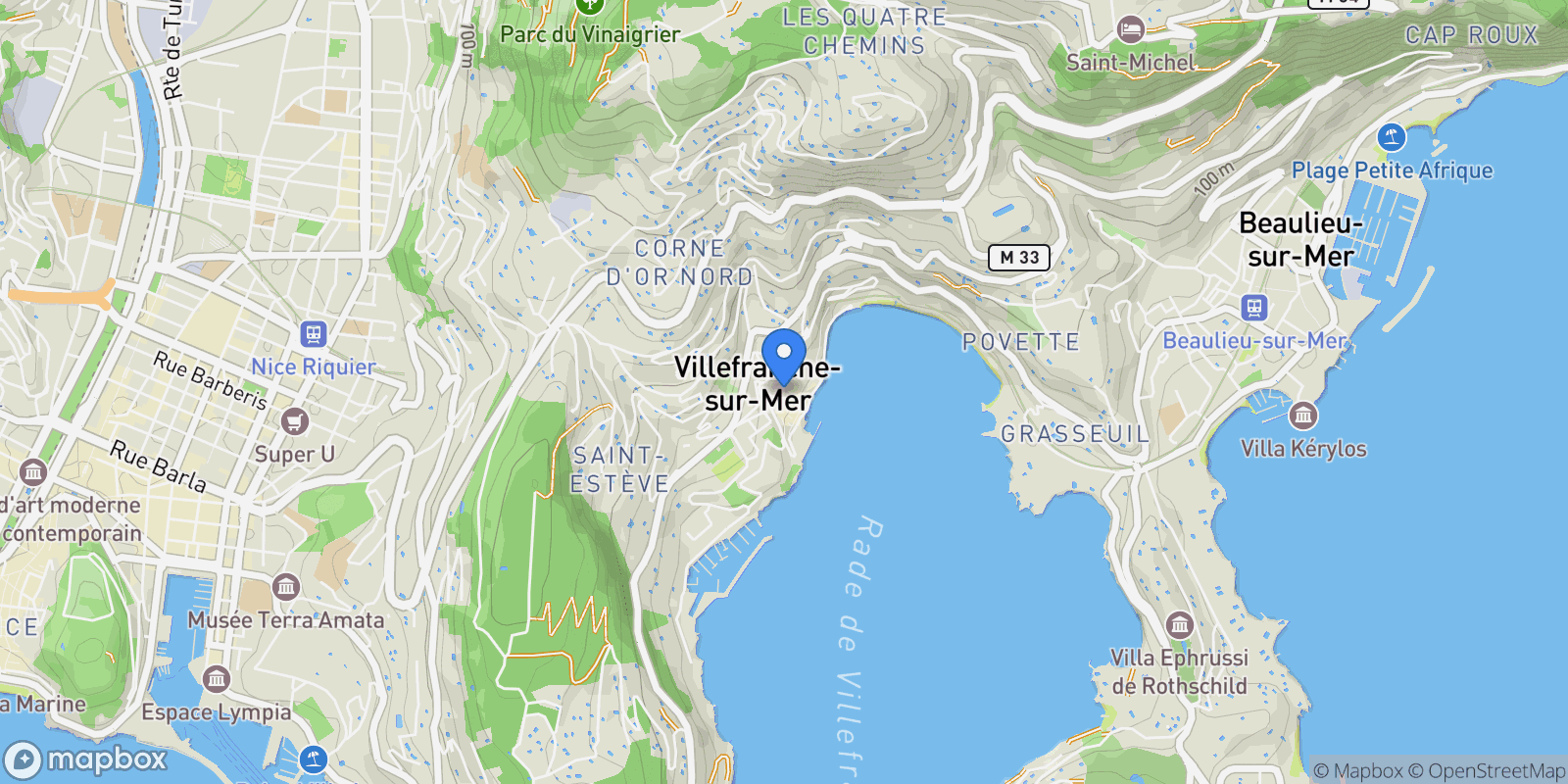 Map showing 06230 Villefranche-sur-Mer, France, Villefranche-sur-Mer, Provence-Alpes-Côte d'Azur, France.