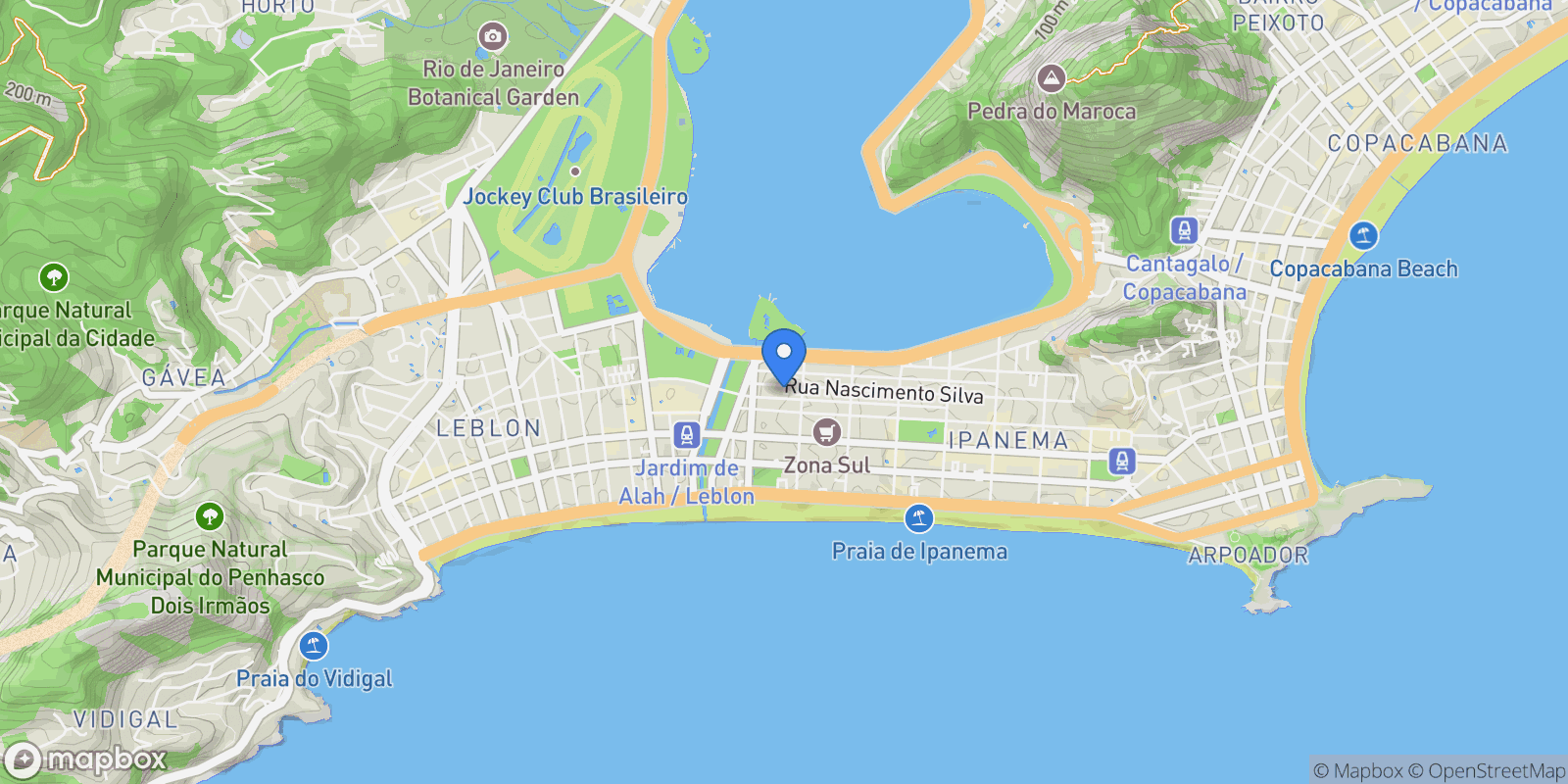 Map showing Rua Redentor Ipanema, Rio de Janeiro, RJ 22421-030, Rio de Janeiro, State of Rio de Janeiro, Brazil.