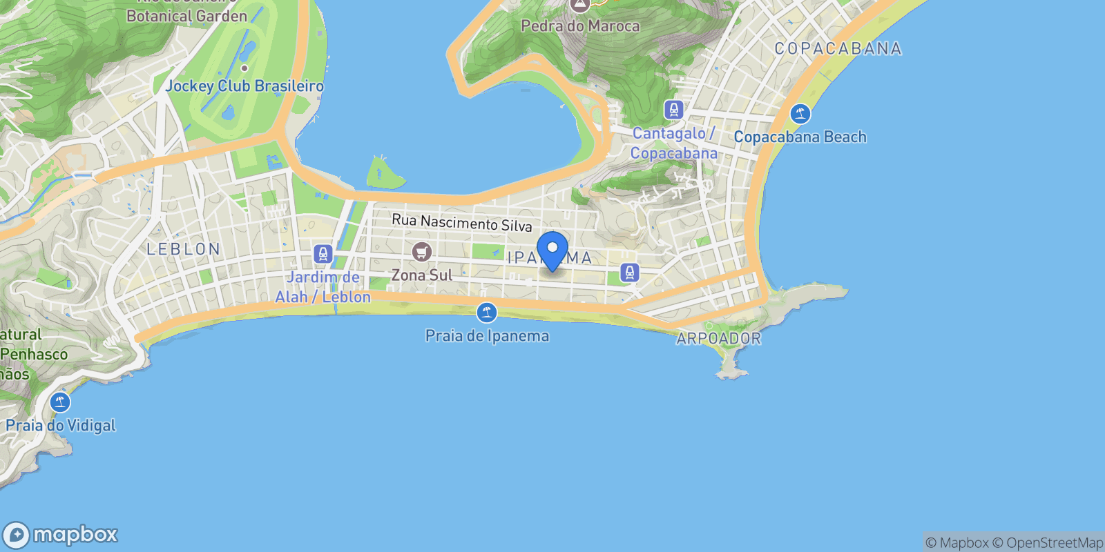 Map showing Rua Prudente de Morais Ipanema, Rio de Janeiro, RJ 22420-040, Rio de Janeiro, State of Rio de Janeiro, Brazil.
