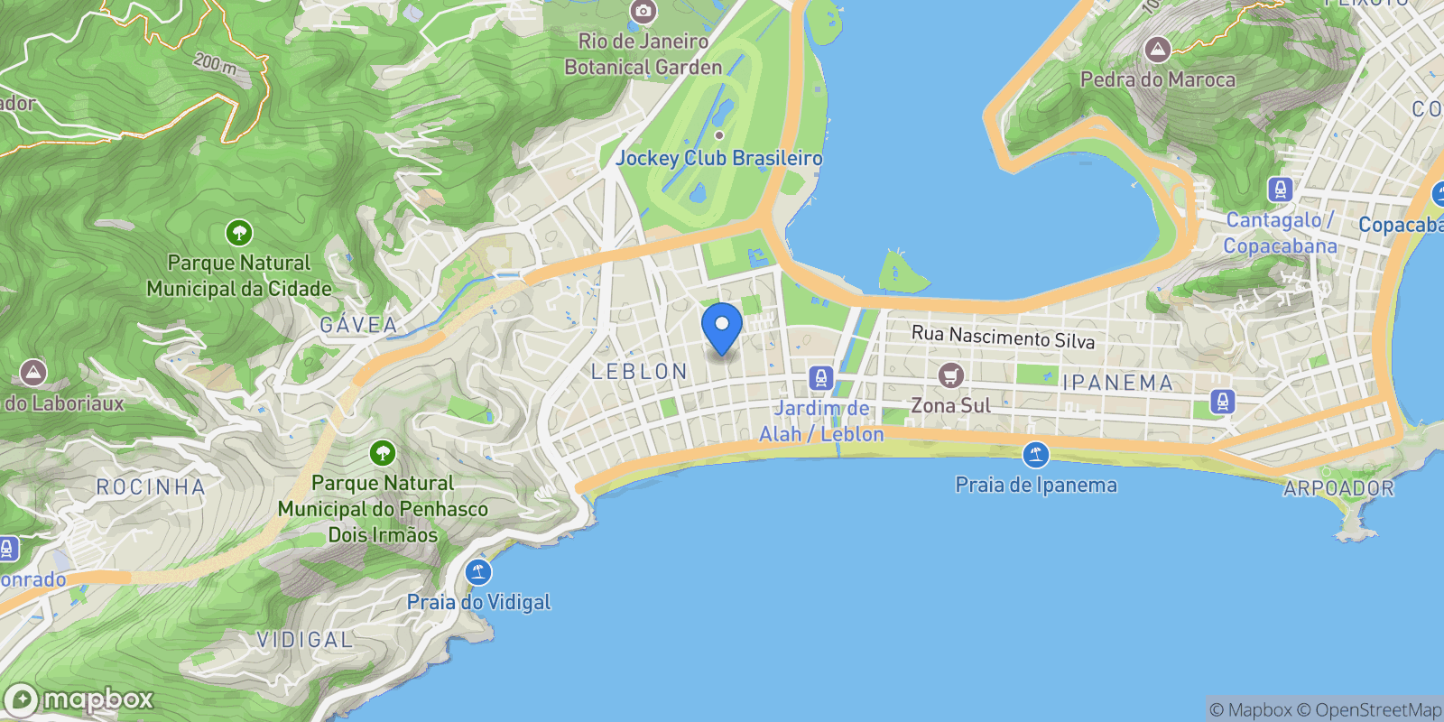 Map showing Rua Cupertino Durão Leblon, Rio de Janeiro, RJ 22441-030, Rio de Janeiro, State of Rio de Janeiro, Brazil.