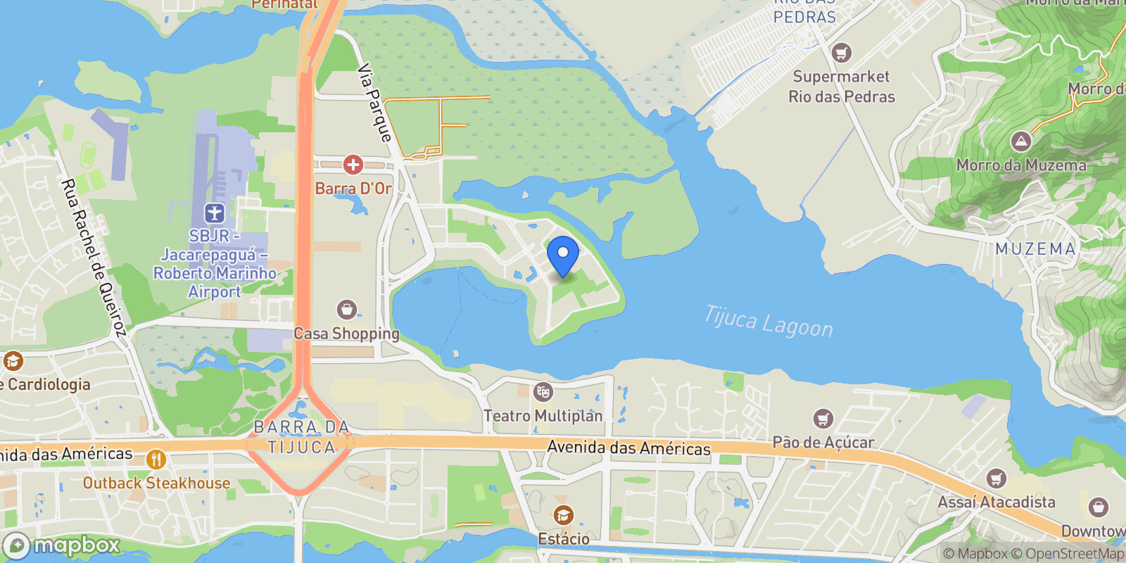 Map showing Avenida Flamboyants da Península Barra da Tijuca, Rio de Janeiro, RJ 22776-070, Rio de Janeiro, State of Rio de Janeiro, Brazil.
