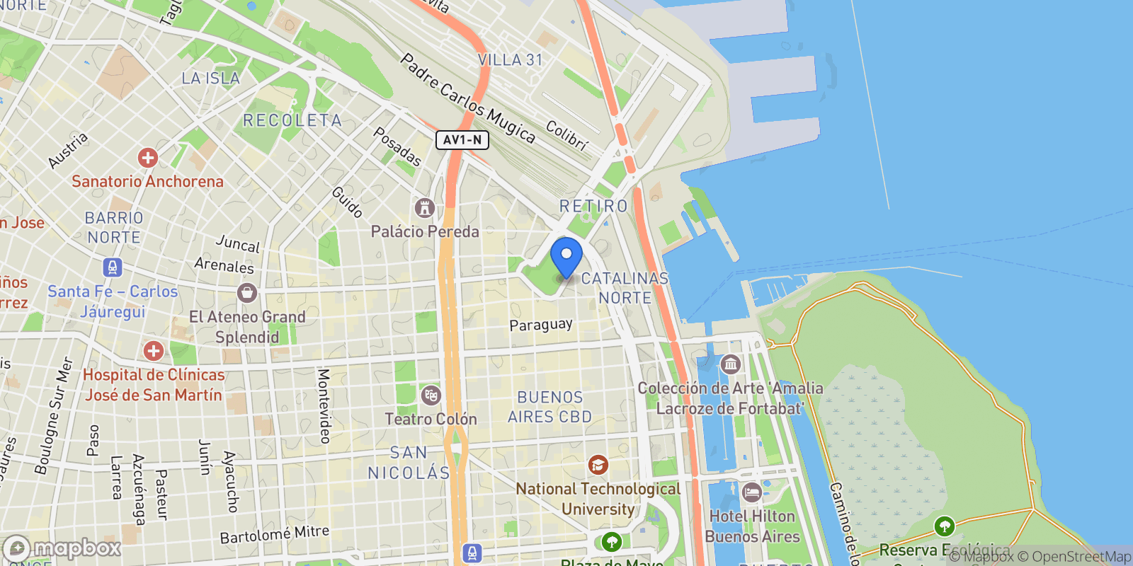 Map showing Florida al 1000, Retiro, Buenos Aires, Buenos Aires, Argentina.