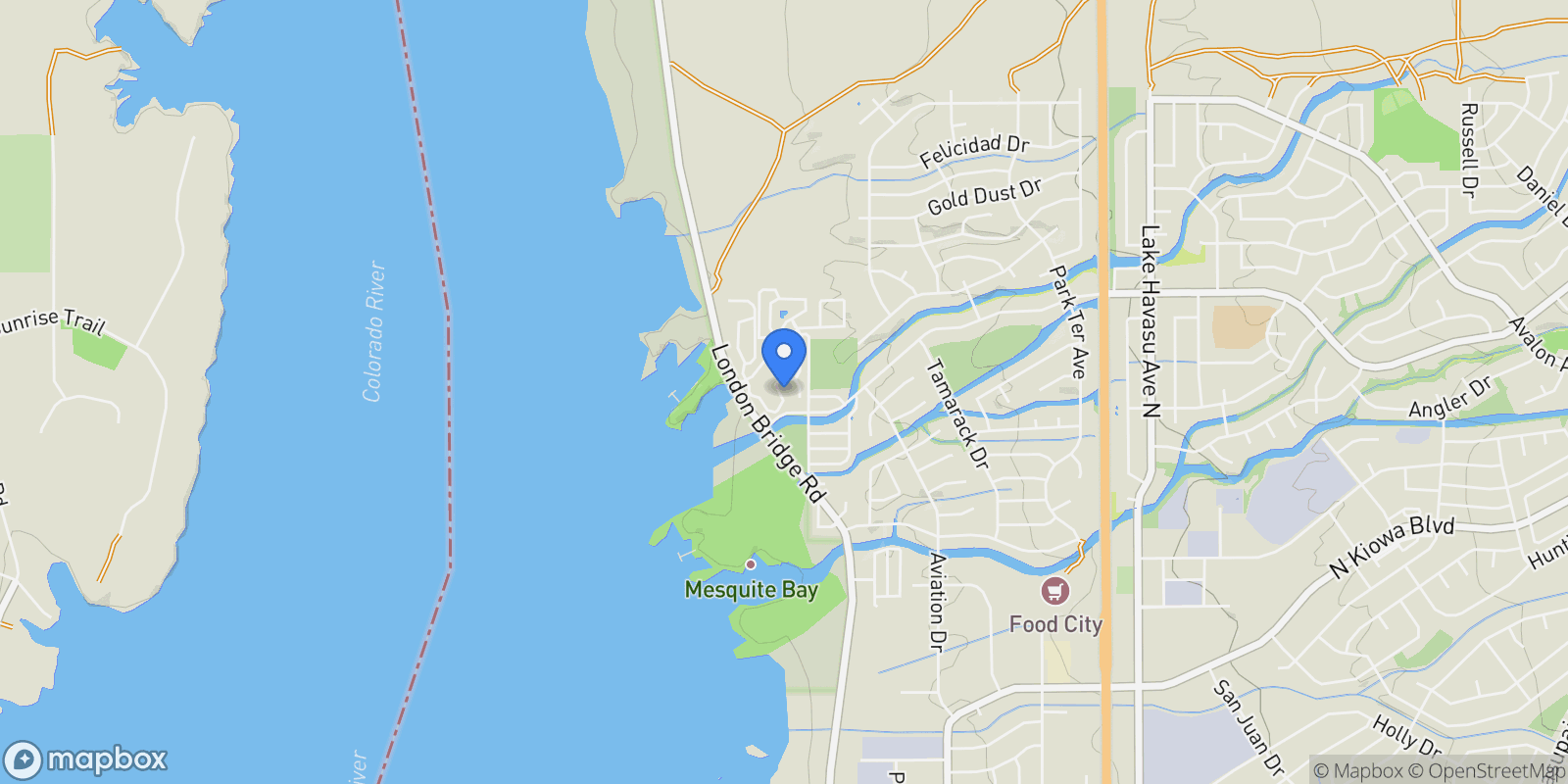 Map showing 1650 Sailing Hawk Dr Unit 125, Lake Havasu City, AZ 86404, Desert Hills, Arizona, United States.