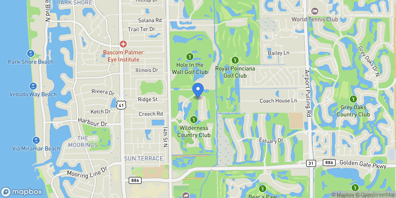 Map showing 104 Wilderness DR #341, Naples, Florida, United States.