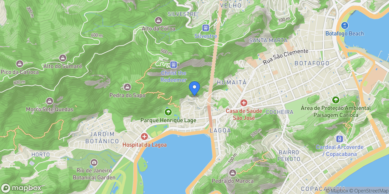 Map showing Rua Caio de Melo Franco Jardim Botânico, Rio de Janeiro, RJ 22461-190, Rio de Janeiro, State of Rio de Janeiro, Brazil.