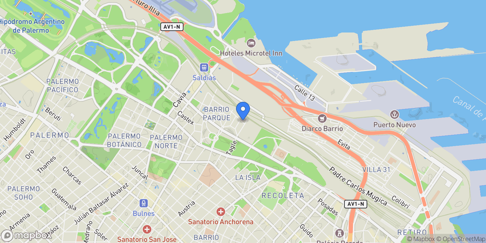Map showing Juez Tedin al 2700, Palermo Chico, Buenos Aires, Buenos Aires, Argentina.