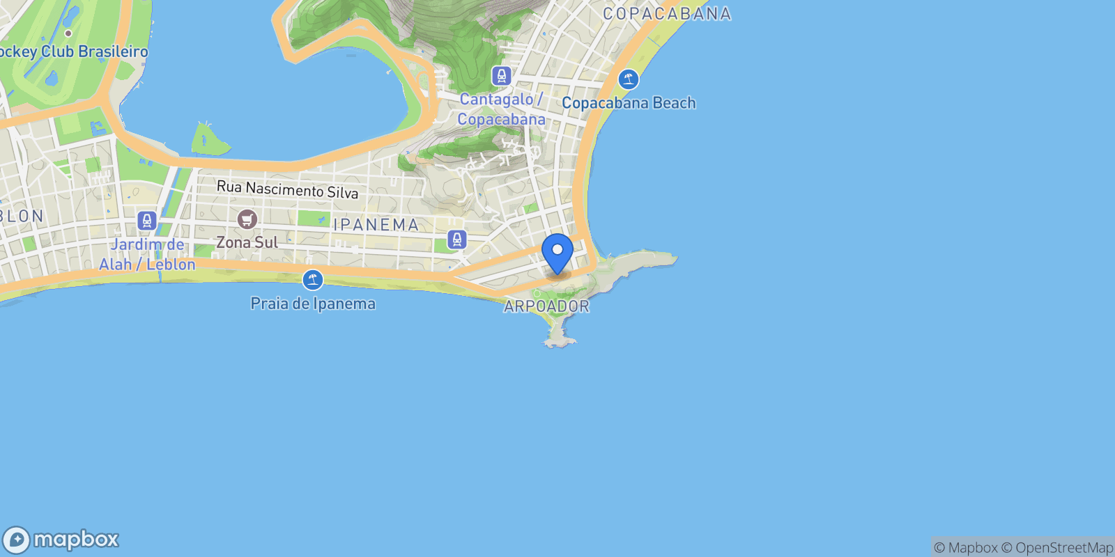 Map showing Rua Francisco Otaviano Copacabana, Rio de Janeiro, RJ 22080-040, Rio de Janeiro, State of Rio de Janeiro, Brazil.