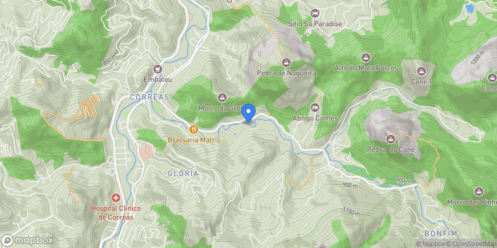Map showing Rua Doutor Agostinho Goulão Corrêas, Petrópolis, RJ 25730-050, Petrópolis, State of Rio de Janeiro, Brazil.