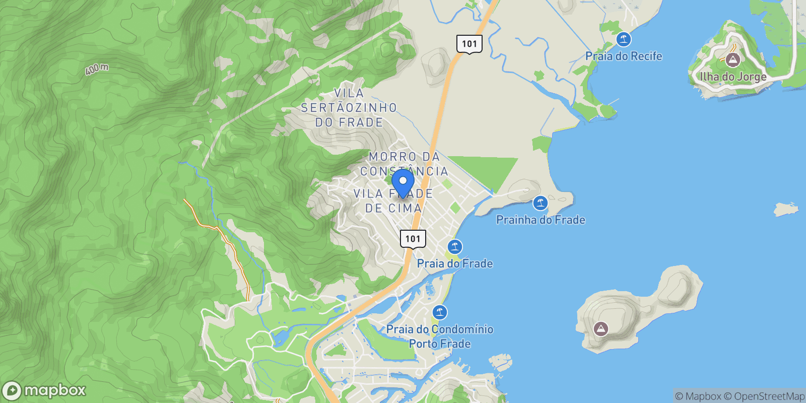 Map showing Br 101 km 500,5 Bracuhy, Angra dos Reis, RJ 23943-120, Angra dos Reis, State of Rio de Janeiro, Brazil.