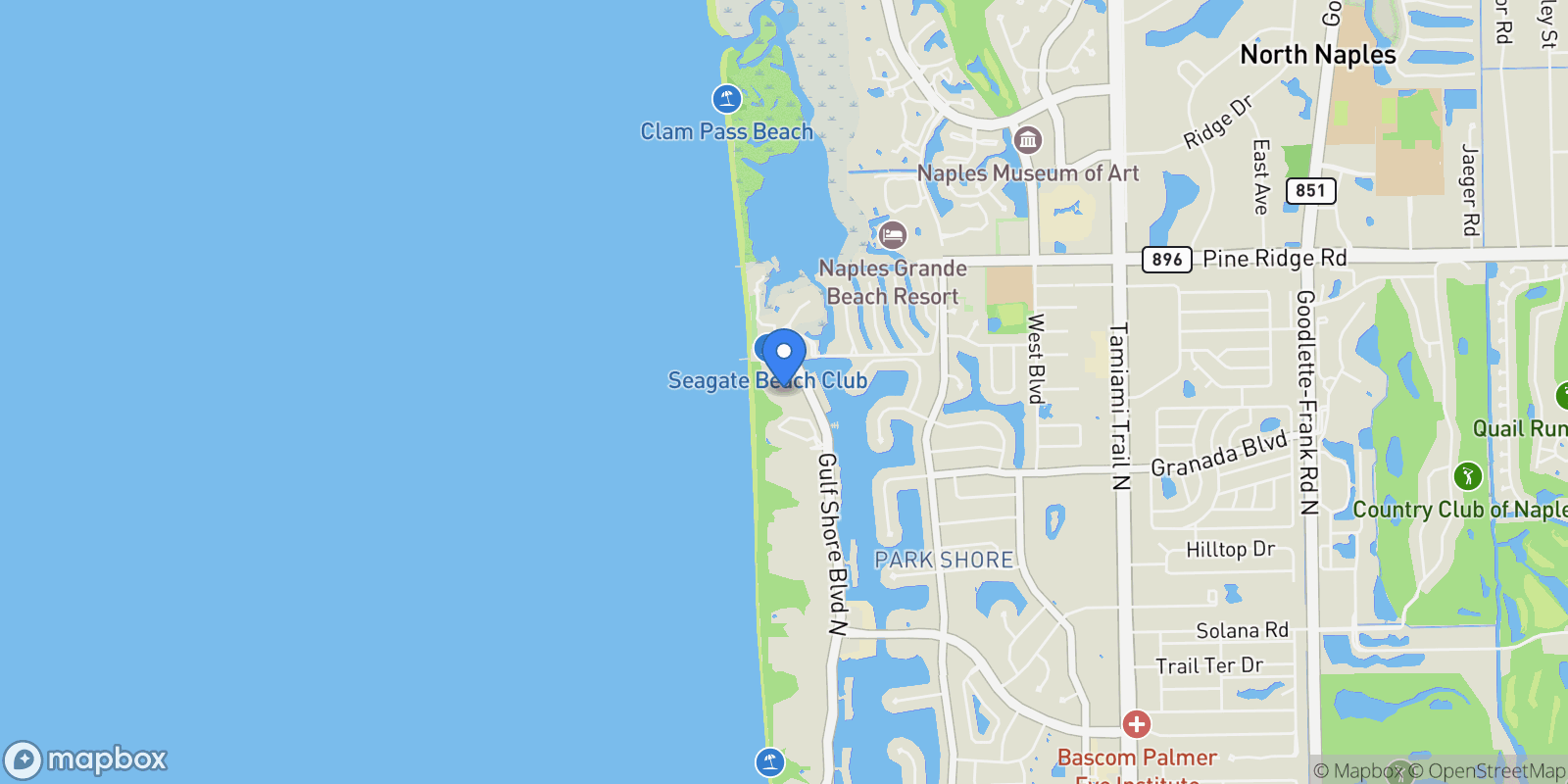 Map showing 4901 Gulf Shore BLVD N #803, Naples, Florida, United States.