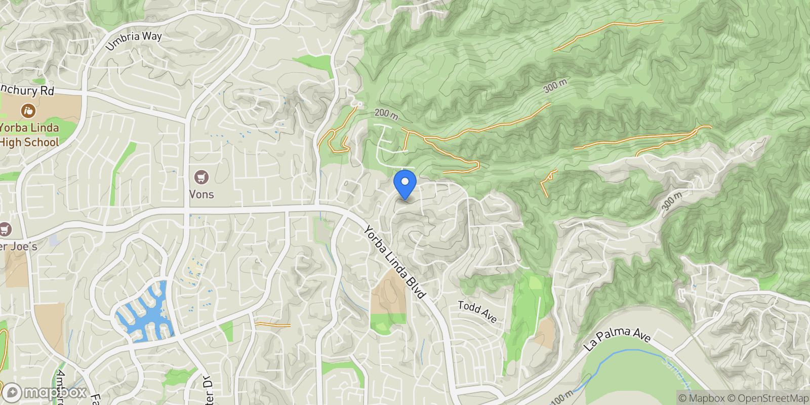 Map showing 4885 Via Del Cerro, Yorba Linda, CA 92887, Yorba Linda, California, United States.