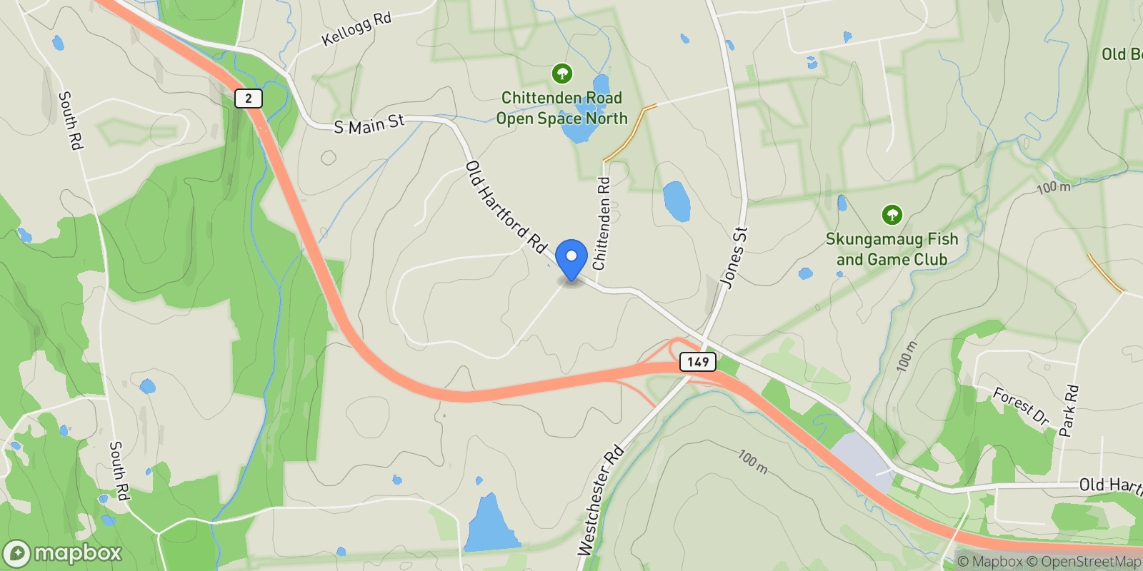 Map showing 5 Deer Run Drive, Colchester, Connecticut, United States.