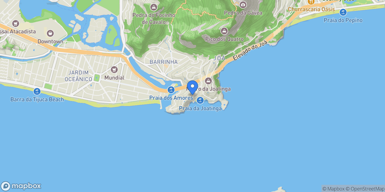 Map showing Rua José Pancetti Joá, Rio de Janeiro, RJ 22611-110, Rio de Janeiro, State of Rio de Janeiro, Brazil.