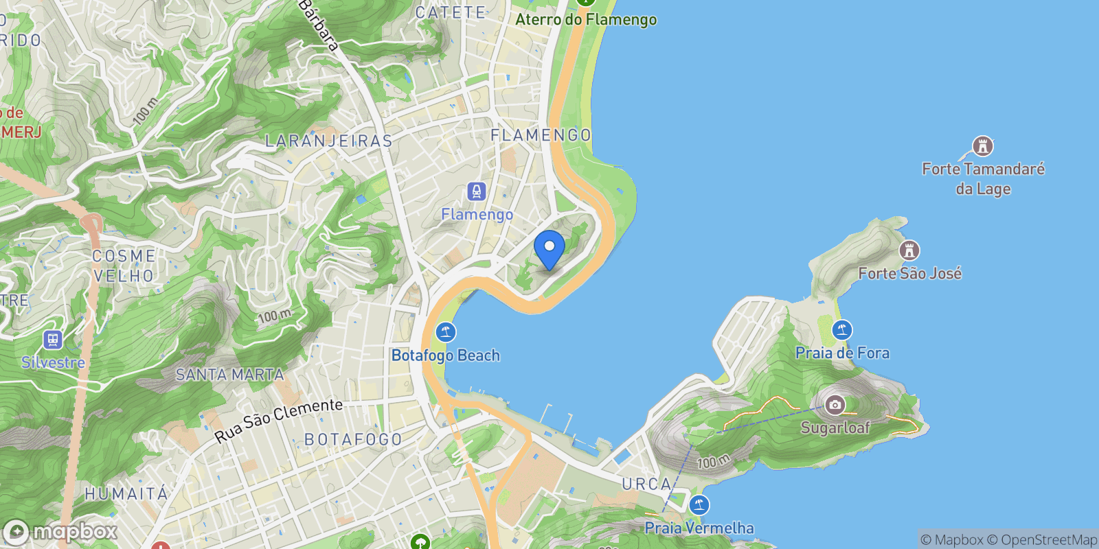 Map showing Avenida Rui Barbosa Flamengo, Rio de Janeiro, RJ 22250-020, Rio de Janeiro, State of Rio de Janeiro, Brazil.