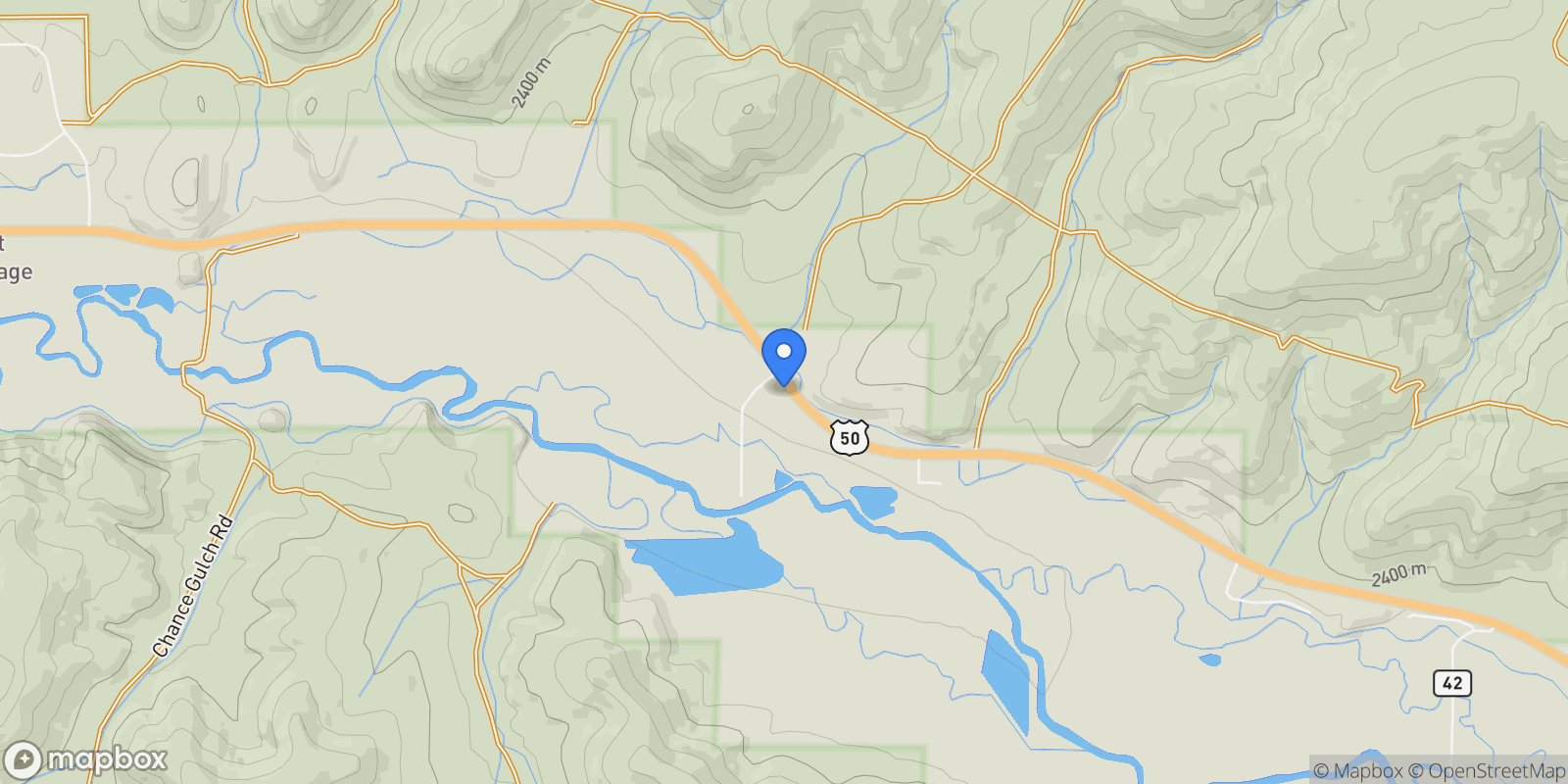 Map showing 43950 US Highway 50, Gunnison, CO, 81230, USA, Crested Butte, Colorado, United States.