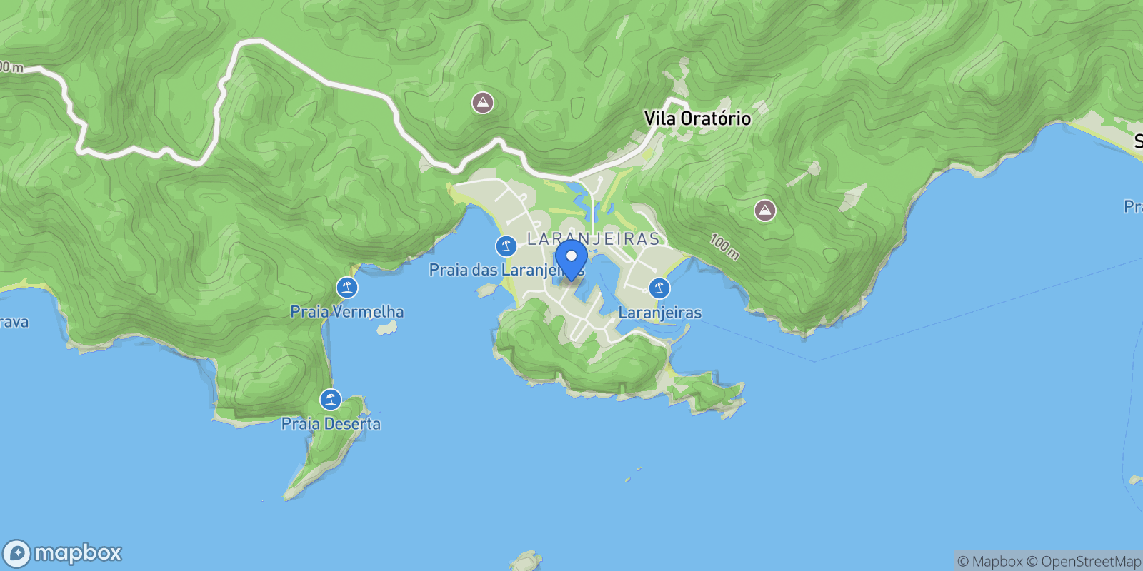 Map showing Rodovia BR 101 Condomínio Laranjeiras, Paraty, RJ 23970-000, State of Rio de Janeiro, Brazil.