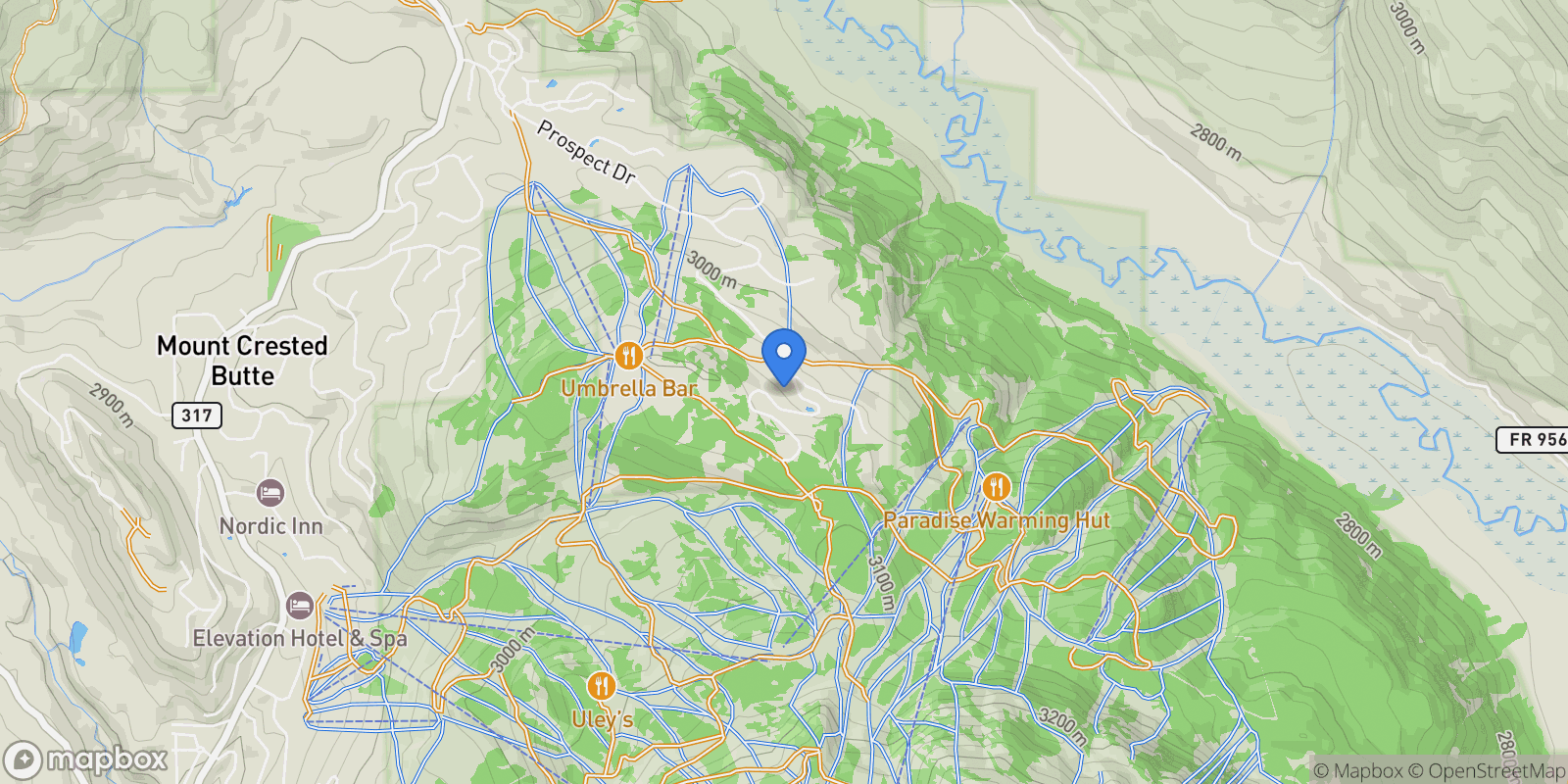 Map showing 702 Prospect Drive, Mt. Crested Butte, CO, 81225, USA, Crested Butte, Colorado, United States.
