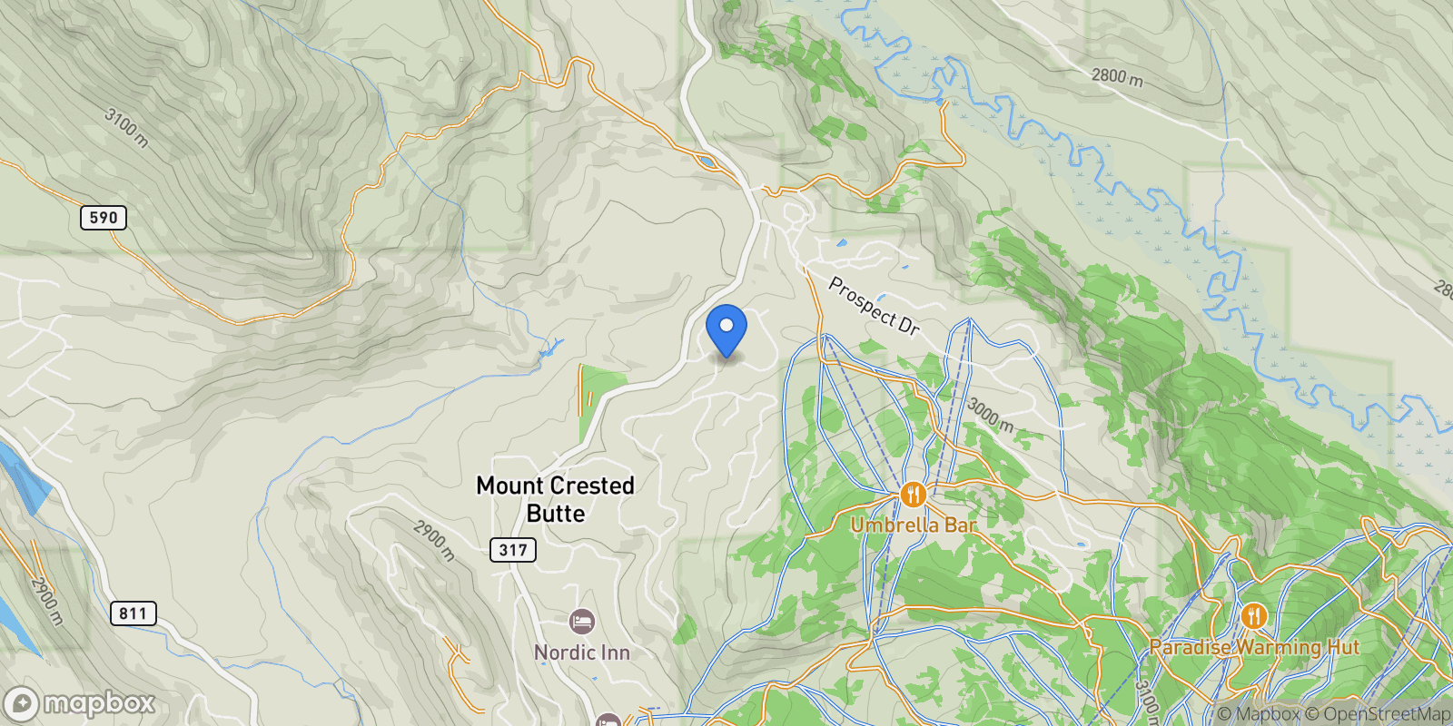 Map showing 42 Gold Link Drive, Mt. Crested Butte, CO, 81225, USA, Crested Butte, Colorado, United States.