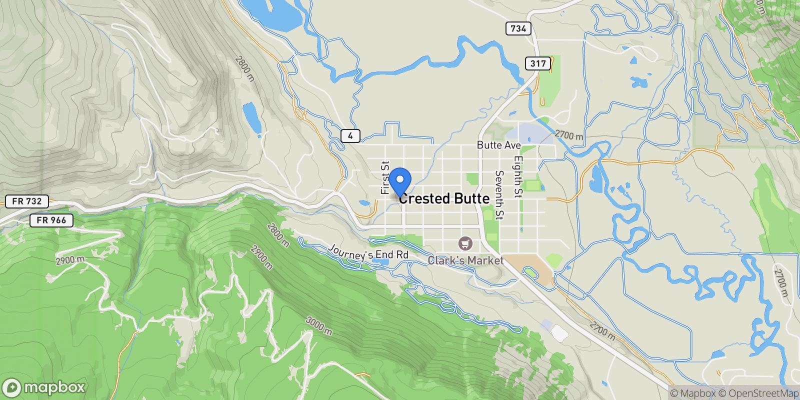 Map showing Pyramid Avenue, Crested Butte, CO, USA, Crested Butte, Colorado, United States.