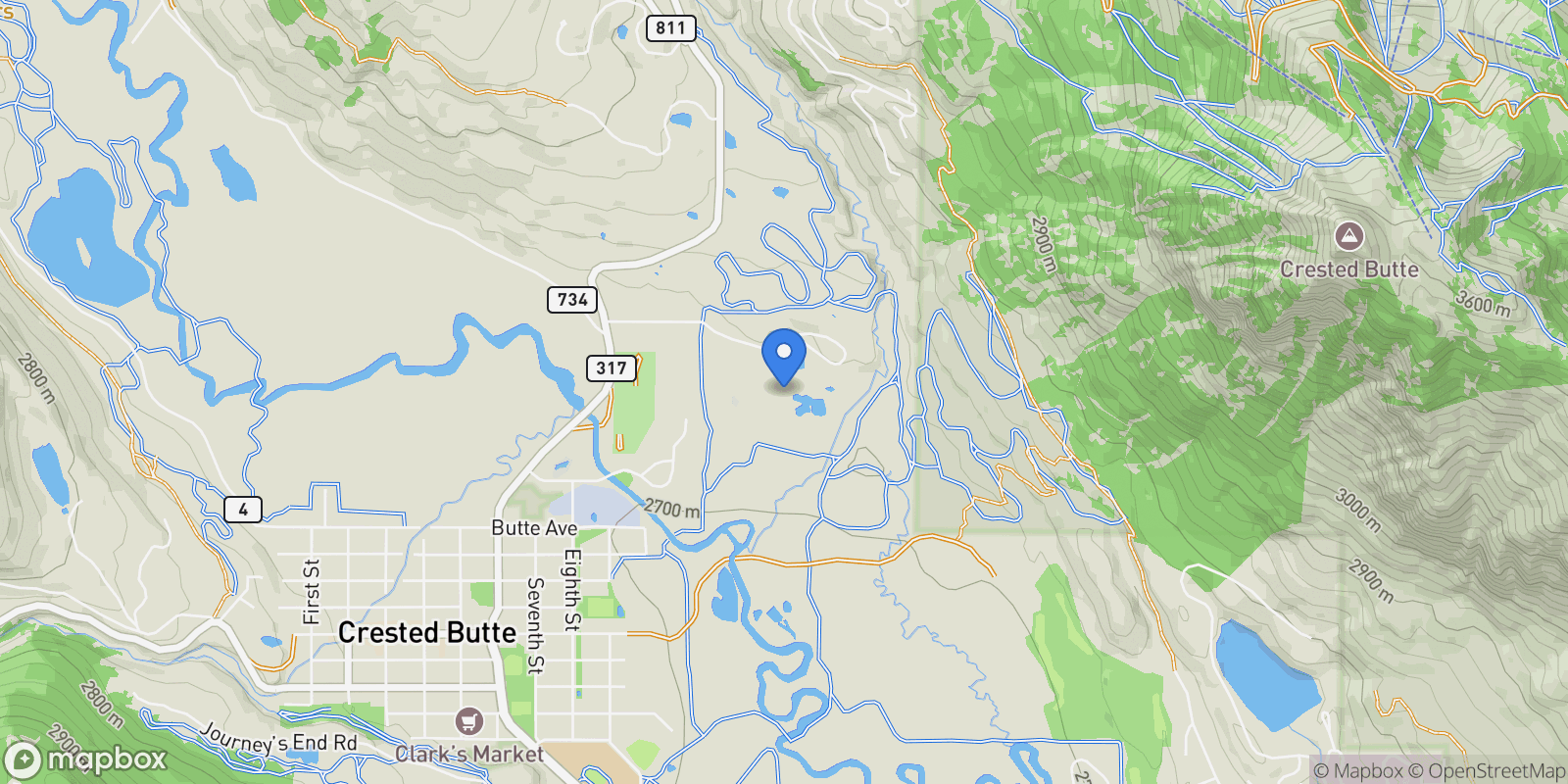 Map showing 7 Moon Ridge Lane, Crested Butte, CO, 81224, USA, Crested Butte, Colorado, United States.