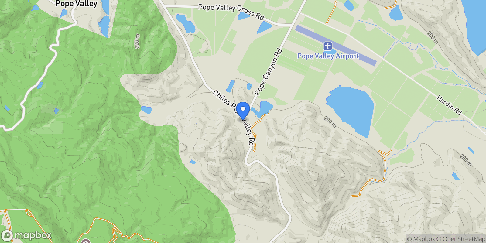 Map showing 5281 Chiles Pope Valley Rd, St. Helena, California, United States.