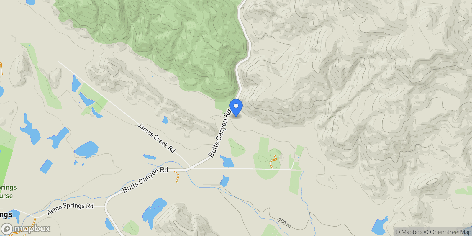 Map showing 7878 Butts Canyon Road, Pope Valley, California, United States.