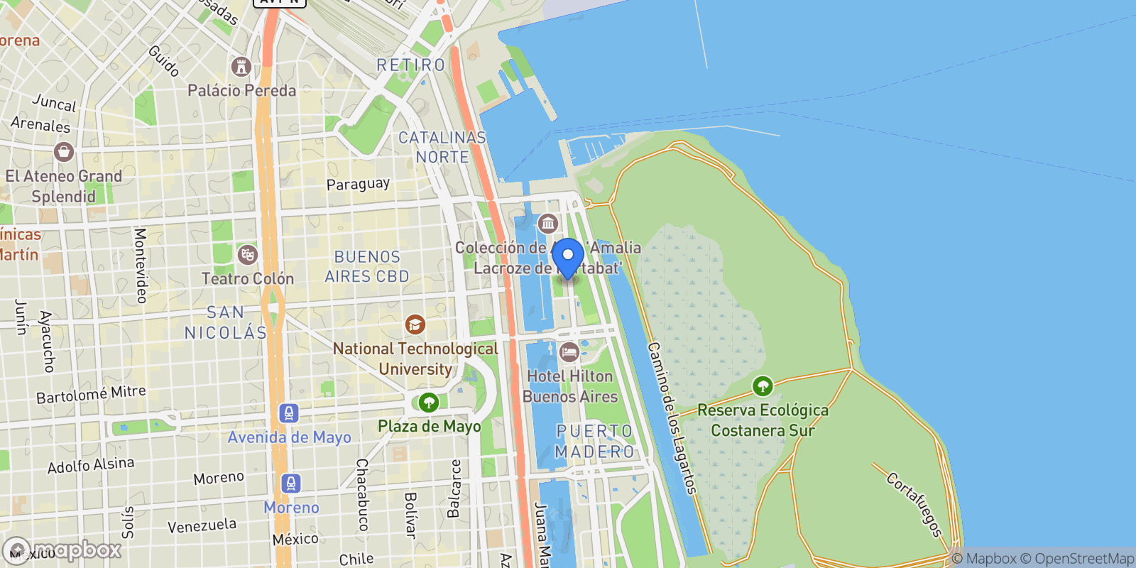 Map showing Juana Manso al 400, Puerto Madero, Buenos Aires, Buenos Aires, Argentina.