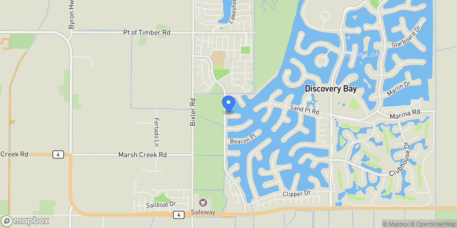 Map showing 3973 Bolinas Place, Discovery Bay, California, United States.