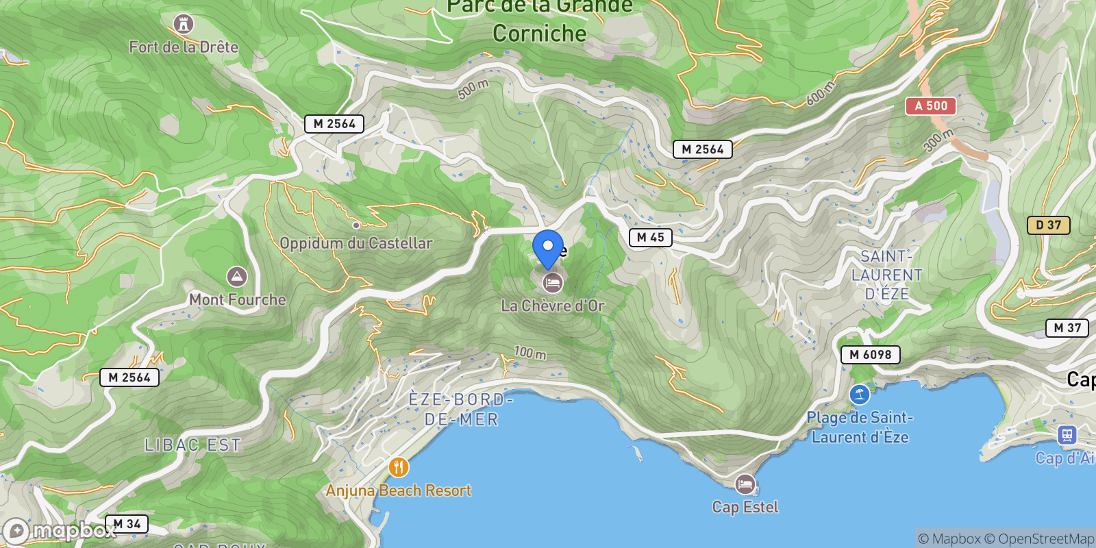 Map showing 06360 Èze, France, Èze, Provence-Alpes-Côte d'Azur, France.
