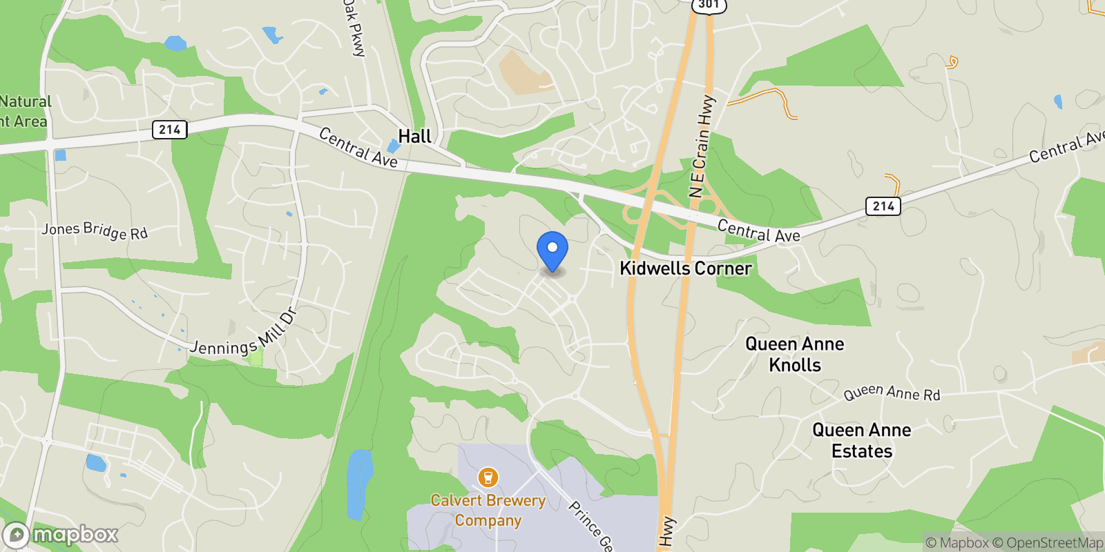 Map showing 428 MEADOW CREEK DR DRIVE, BOWIE, MD 20716, Kettering, Maryland, United States.